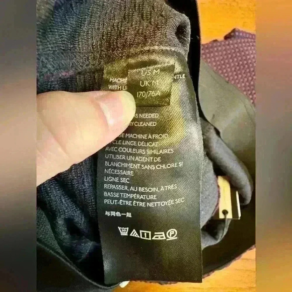 NWT Anthropologie Essential Crop Flare Pants In Maroon Navy Check Size Medium - Picture 13 of 14